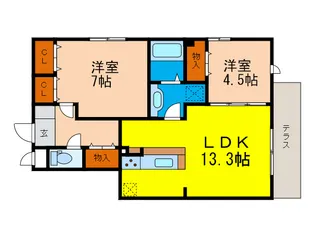 サンスクエア千里万博A棟【1階】の間取り