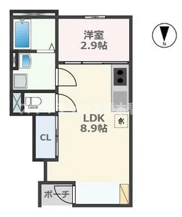 玉名市六田アパート(仮)【1階】の間取り