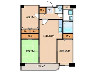 シャロン山之手【2階】の間取り