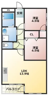 ゼフィール西明石【3階】の間取り