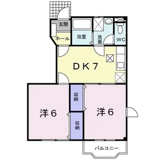 シャルムハイツ・U A【1階】の間取り