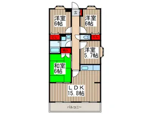 ヴェルドミール【2階】の間取り