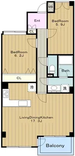 カスタネア栗平2番館【5階】の間取り