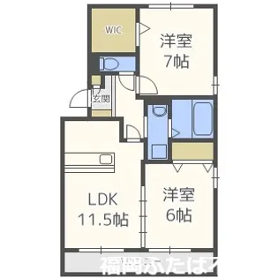 ロイヤルブルーB棟【1階】の間取り