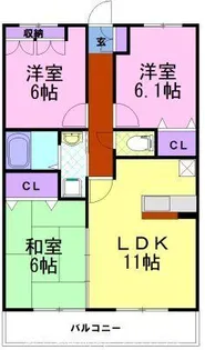 ハイツ・アムール【2階】の間取り