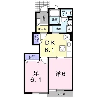メゾン ド シャテーヌ II【1階】の間取り