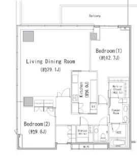 二番町パークフォレスト【12階】の間取り