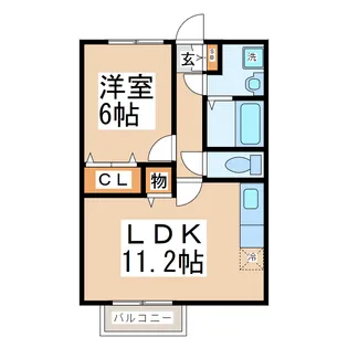 グラスグリーン菊陽【2階】の間取り