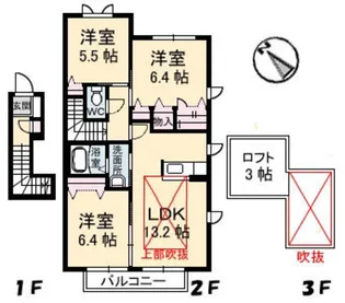 グレースK’sアベニュー A棟【2階】の間取り