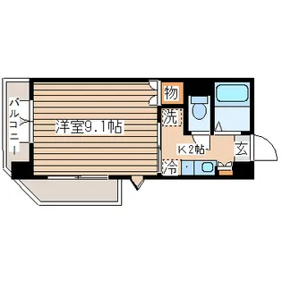 松栄タワーイン宮城野【5階】の間取り