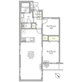 メゾンカルム中落合North【2階】の間取り