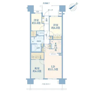 ガーデンアリーナ新百合ヶ丘ビューコート 弐番館【14階】の間取り