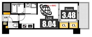 S-RESIDENCE観音公園aloria【5階】の間取り
