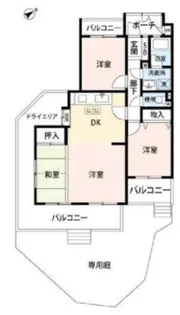 ライオンズマンション左京山第二C棟【1階】の間取り
