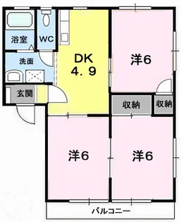 パークハイツII【2階】の間取り
