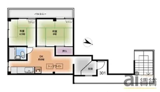 コーポ上山口【3階】の間取り