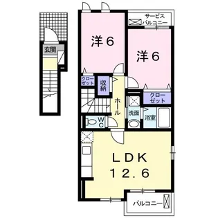 ブイ.ピースA【2階】の間取り