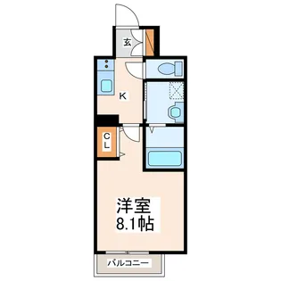 クロノス51新町VI【9階】の間取り