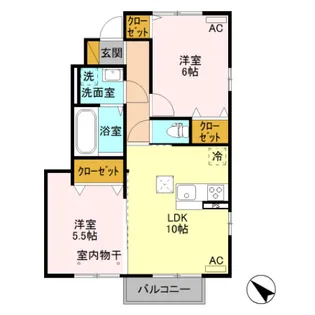 ワイ・ヴィクトワール【1階】の間取り