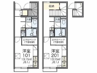 レオパレスグレイシャス【2階】の間取り