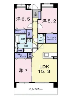 シャトーエクセラン【2階】の間取り