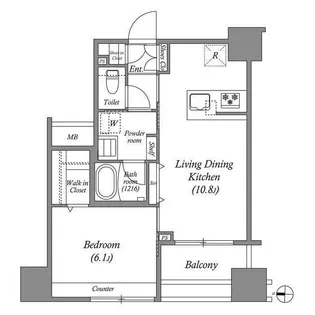 ACP Residence 中野新橋【2階】の間取り