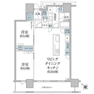 Brillia THETOWERTOKYO YAESU AVENUE【5階】の間取り