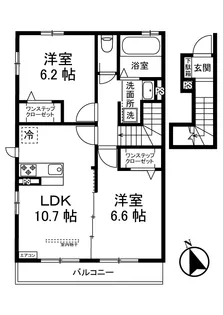 フーヴェル岡上I【2階】の間取り