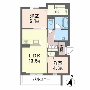 プライムフェルトII【2階】の間取り