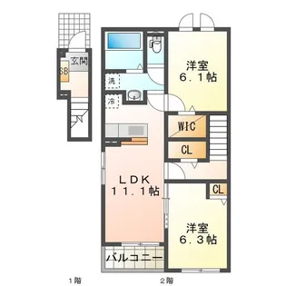 ヴィラ フェリシア I【2階】の間取り