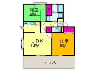 エステ-ト灰塚B棟【1階】の間取り