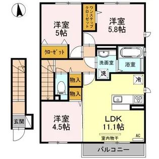 プリマベーラ八尾 B棟【2階】の間取り