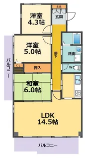 レジェンダリー小松【4階】の間取り
