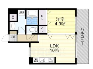 帝塚山クレバービル2【6階】の間取り
