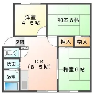 駅近、イオン近 Heights Ever Green #A【2階】の間取り