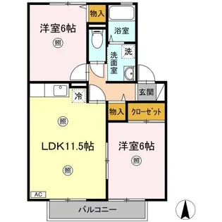 アルブルコリーヌII【2階】の間取り