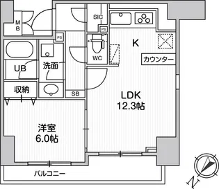 ・LUNIQ日本橋【10階】の間取り