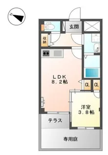 ヴィア・パーチェ・吉見園【1階】の間取り
