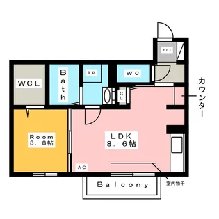ラヴィベール B【1階】の間取り