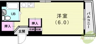 ラムール西舞子【2階】の間取り