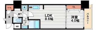 スプランディッド淀屋橋DUE【12階】の間取り