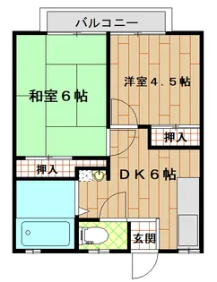内谷ハイツB棟【2階】の間取り