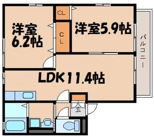 フュチュールM【1階】の間取り