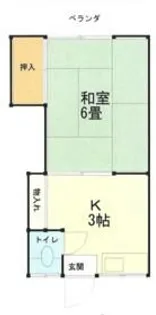 第二三ツ矢荘【2階】の間取り