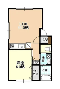 グレースタウンB【1階】の間取り