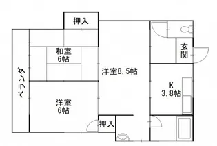 橋本アパートA棟【2階】の間取り