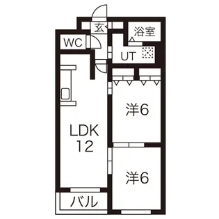2LDKの間取り画像
