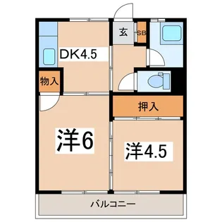 ハイツ一瀬【2階】の間取り
