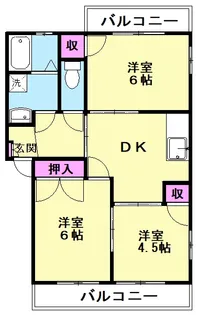 メゾンアールシーA棟【2階】の間取り