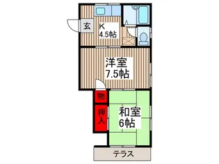 ハピネスKojima【1階】の間取り